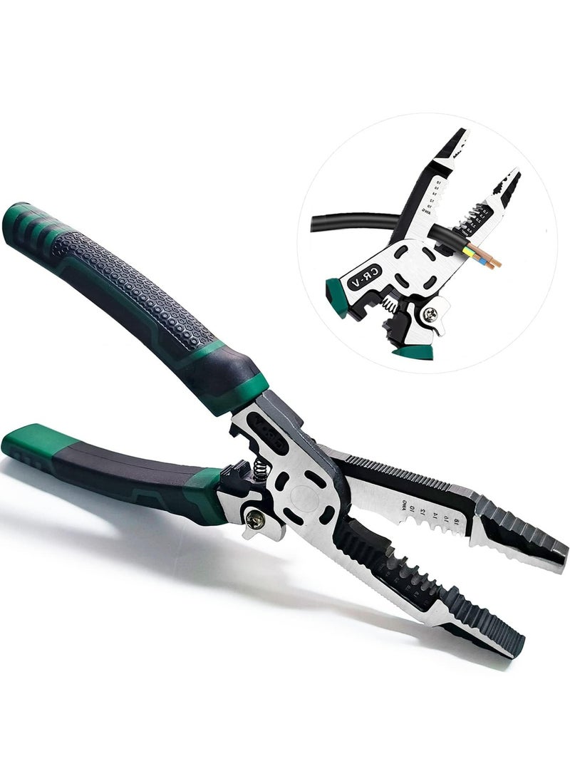 CMGTYYD 10-in-1 Wire Stripper Tool, Wire Crimping Tool, C-RV Multifunctional Needle Nose Pliers, Wire Cutter, 9in Combination Plier, Wiring Tools and Multi-Function Hand Tool  - Image 4