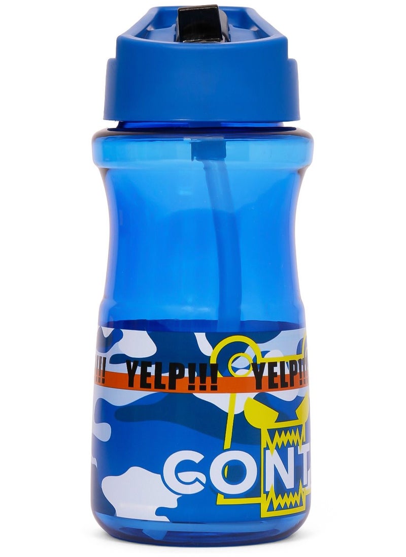 Eazy Kids Kids Water Bottle 500ml With Straw- Blue  - Image 1