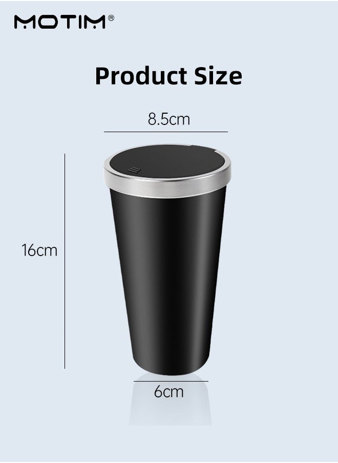 Motim - 2 Packs Car Trash Can Leak Proof Dustbin with Lid, Multipurpose Automotive Trash Bin Mini Car Garbage Can for Car/Office/Desktop, Capacity: 800ml - Image 1