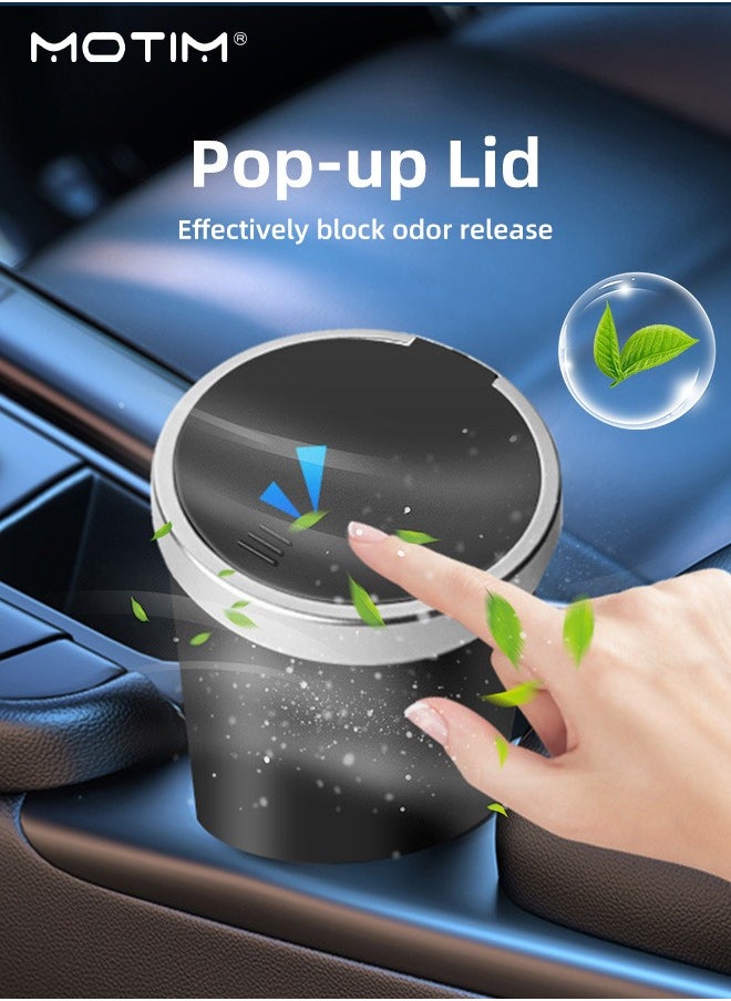 Motim - 2 Packs Car Trash Can Leak Proof Dustbin with Lid, Multipurpose Automotive Trash Bin Mini Car Garbage Can for Car/Office/Desktop, Capacity: 800ml - Image 1