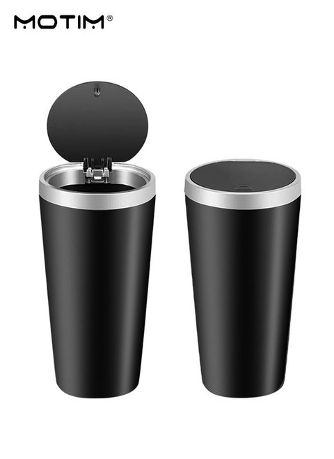 2 Packs Car Trash Can Leak Proof Dustbin with Lid, Multipurpose Automotive Trash Bin Mini Car Garbage Can for Car/Office/Desktop, Capacity: 800ml