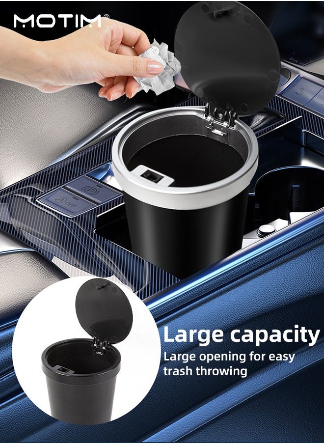 Motim - 2 Packs Car Trash Can Leak Proof Dustbin with Lid, Multipurpose Automotive Trash Bin Mini Car Garbage Can for Car/Office/Desktop, Capacity: 800ml - Image 1