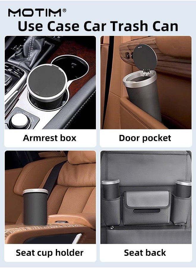 Motim - 2 Packs Car Trash Can Leak Proof Dustbin with Lid, Multipurpose Automotive Trash Bin Mini Car Garbage Can for Car/Office/Desktop, Capacity: 800ml - Image 1