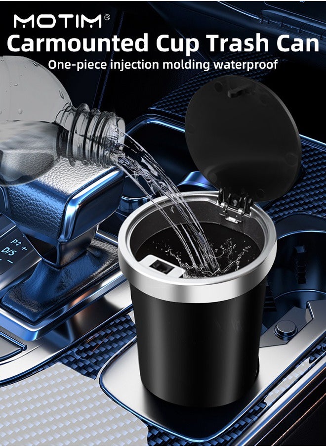 Motim - 2 Packs Car Trash Can Leak Proof Dustbin with Lid, Multipurpose Automotive Trash Bin Mini Car Garbage Can for Car/Office/Desktop, Capacity: 800ml - Image 1