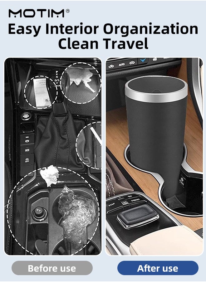 Motim - 2 Packs Car Trash Can Leak Proof Dustbin with Lid, Multipurpose Automotive Trash Bin Mini Car Garbage Can for Car/Office/Desktop, Capacity: 800ml - Image 1