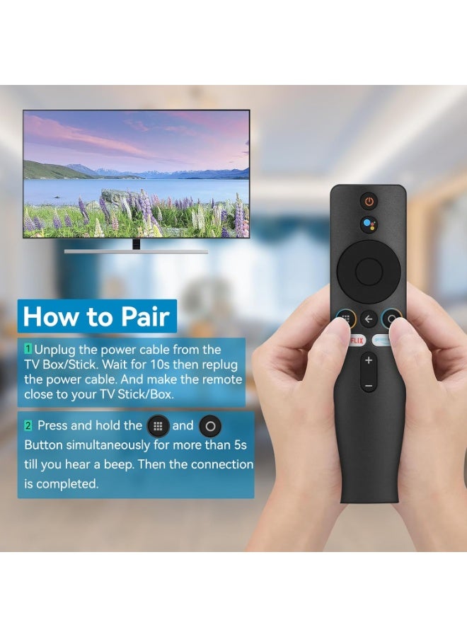 Lingjie Remote Control for Xiaomi Mi TV Stick Box 4S 4K Replacement with Bluetooth and Voice Control for TV Black - Image 4