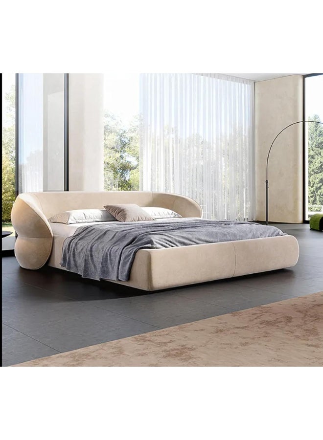 Zayn comforts Modern Upholstered Bed  Stylish Fabric Bed for Villas & Apartments - Image 1