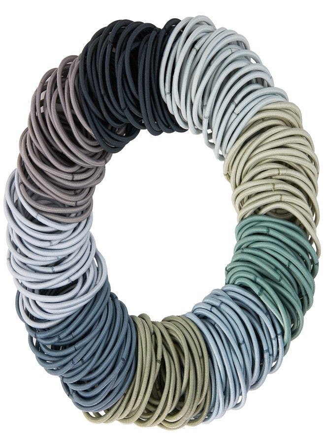 Expressions 216-Piece Hair Ties, 4mm Gray Shades Elastic Bands, Durable, Clasp-Free, Comfort-Fit for All Hair Types, Women and Men - Image 1