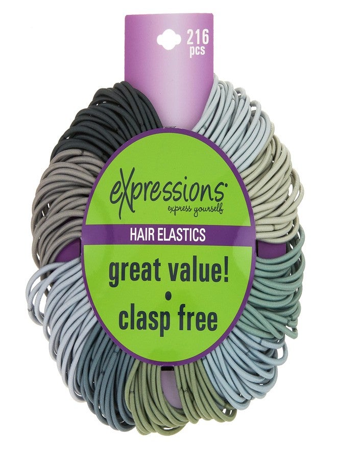 Expressions 216-Piece Hair Ties, 4mm Gray Shades Elastic Bands, Durable, Clasp-Free, Comfort-Fit for All Hair Types, Women and Men - Image 3