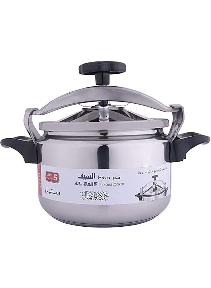 السيف  قدر ضغط تقليدي من الفولاذ المقاوم للصدأ من شركة السيف، سعة 9 لترات، لون: فولاذ مقاوم للصدأ، موديل: K96009 - Image 1