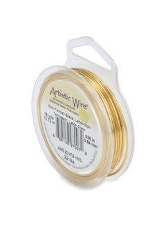 Artistic Wire Artistic Wire 22 Gauge Tarnish Resistant Brass Craft Jewelry Wrapping Wire  Gold Color  15 Yd  - Image 1