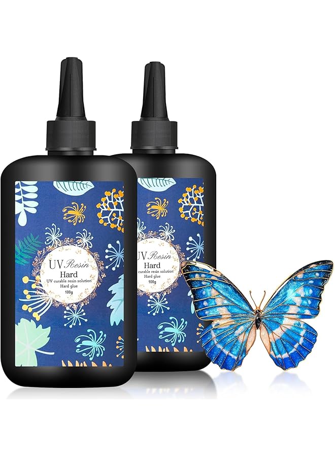 erorex Uv Resin 100G Upgraded Crystal Clear Hard Ultraviolet Epoxy Resin Glue Low Odor Fast Curing Uv Resin Kit For Jewelry Making Diy Craft Christmas Ornaments Set Of 2 - Image 1