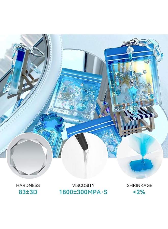 erorex Uv Resin 100G Upgraded Crystal Clear Hard Ultraviolet Epoxy Resin Glue Low Odor Fast Curing Uv Resin Kit For Jewelry Making Diy Craft Christmas Ornaments Set Of 2 - Image 4