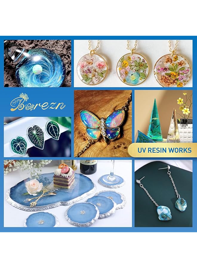 erorex Uv Resin 100G Upgraded Crystal Clear Hard Ultraviolet Epoxy Resin Glue Low Odor Fast Curing Uv Resin Kit For Jewelry Making Diy Craft Christmas Ornaments Set Of 2 - Image 3