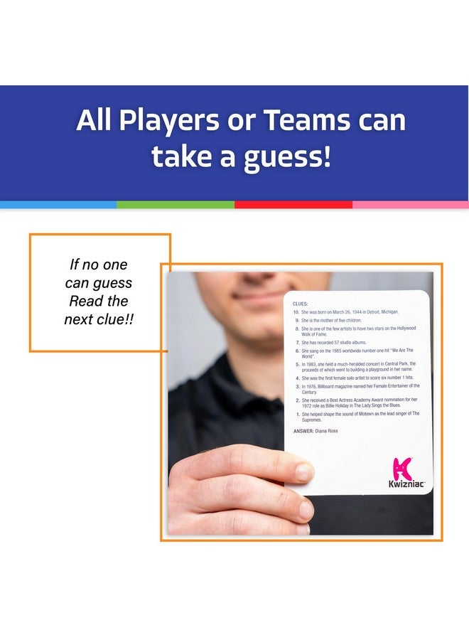 Continuum Games Kwizniac by Continuum Games, Trivia Countdown Card Game, 10 Clues in Decreasing Order of Difficulty - Image 4