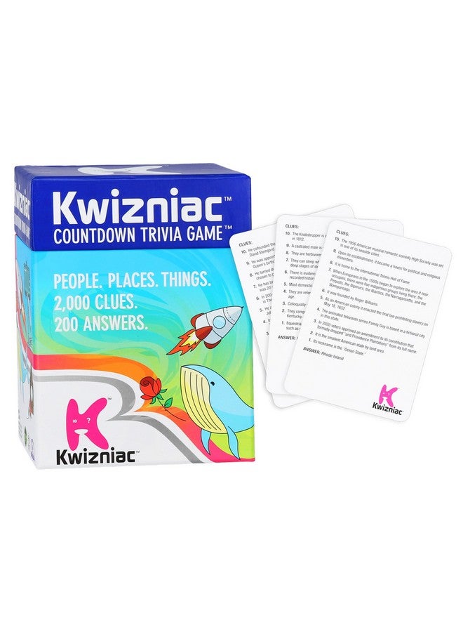 Continuum Games Kwizniac by Continuum Games, Trivia Countdown Card Game, 10 Clues in Decreasing Order of Difficulty - Image 1