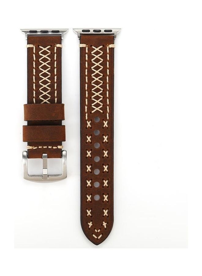 NIBEMINENT Replacement Watchband For Apple Watch Series 3 & 2 1 38mm Coffee - Image 1