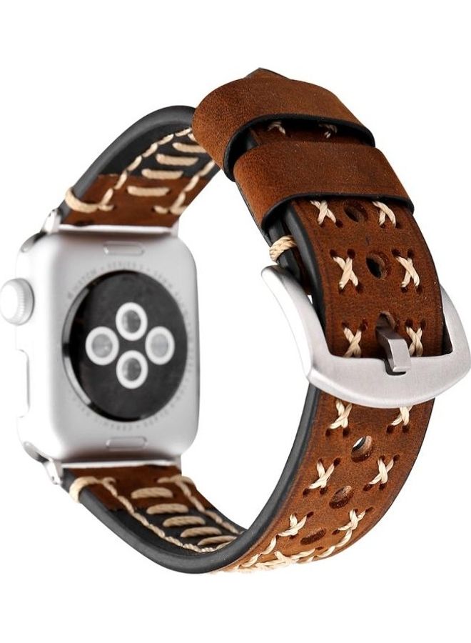 NIBEMINENT Replacement Watchband For Apple Watch Series 3 & 2 1 38mm Coffee - Image 4