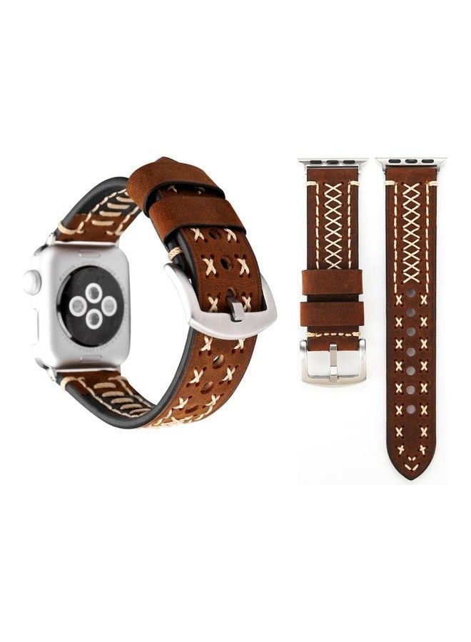 NIBEMINENT Replacement Watchband For Apple Watch Series 3 & 2 1 38mm Coffee - Image 3