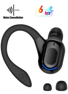 Bluetooth Headset, Wireless Bluetooth Earpiece V5.2 Headphones with Mic Noise Canceling In Ear Bluetooth Headset Earphones Earbuds for Business Office Driving Black