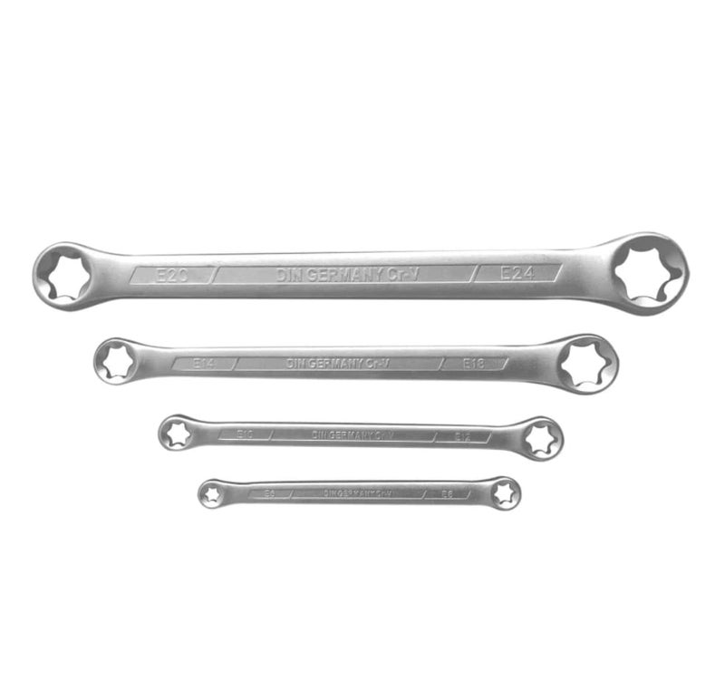 WINTOWIN 4 Piece TRX-Star E-Torx Box Wrench Set, E6 E8 E10 E12 E14 E18 E20 E24 Torx Tork Set,Double Box End Wrench Set - Image 2