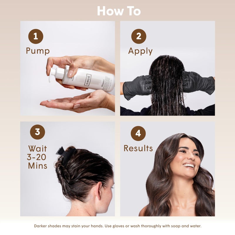 dpHUE Gloss+، بني داكن - 6.5 أونصة (8-12 تطبيق) - لون شعر شبه دائم وبلسم - يدوم حتى ثمانية غسلات - خالي من البارابين وSLS وSLES - نباتي، معتمد من Leaping Bunny - Image 5