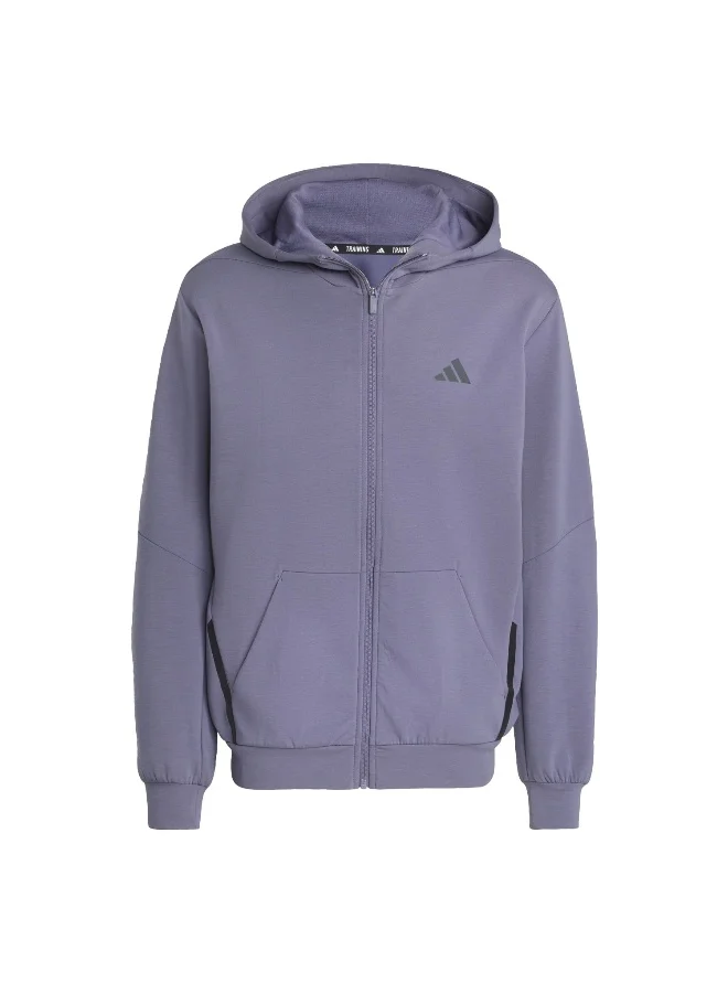adidas Adidas D4T Full-Zip Ho Purple Hooded Tracksuit Jacket Track Tops For Men