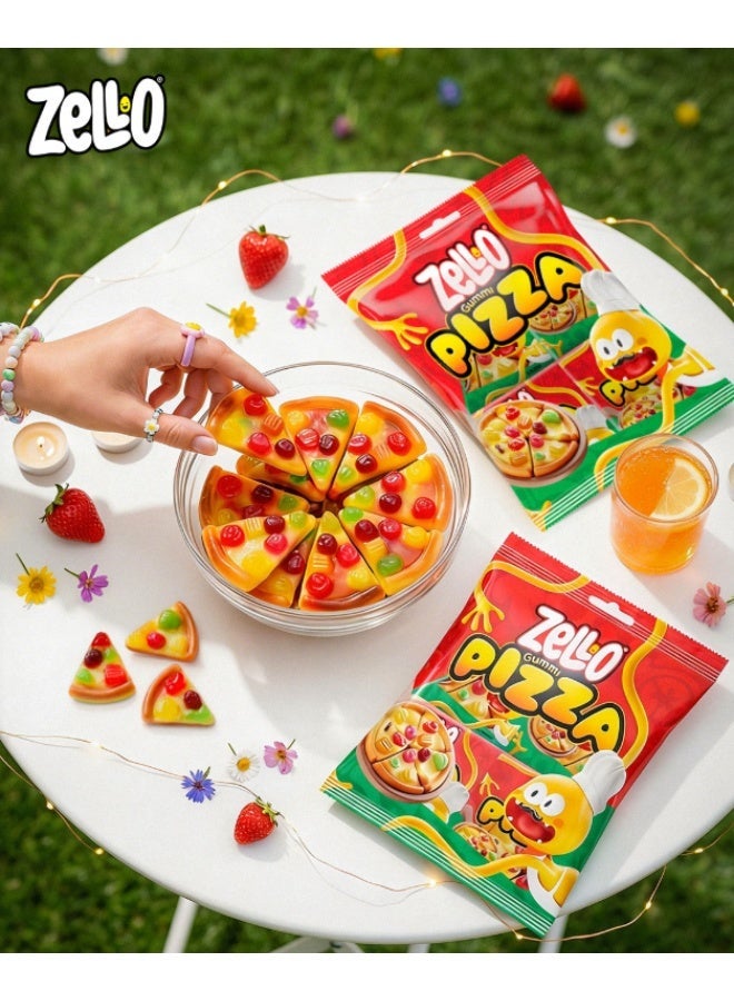Zello Gummy Pizza Candy - Pack of 3 | Fun Fruit Flavors & Unique Pizza Shape | Delicious Treat for Kids - Image 2