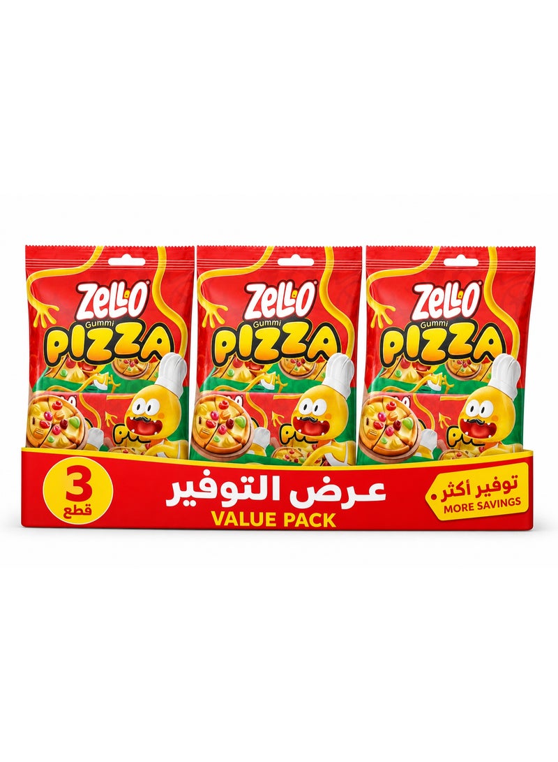 Zello Gummy Pizza Candy - Pack of 3 | Fun Fruit Flavors & Unique Pizza Shape | Delicious Treat for Kids - Image 1
