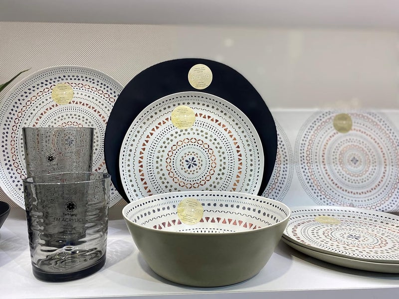 TarHong Black Bamboo Salad Plate 85 Planta Majority Plant Based Melamine Material Set of 6 - Image 4