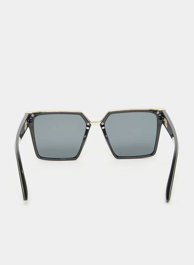 Styli Solid Square Sunglasses