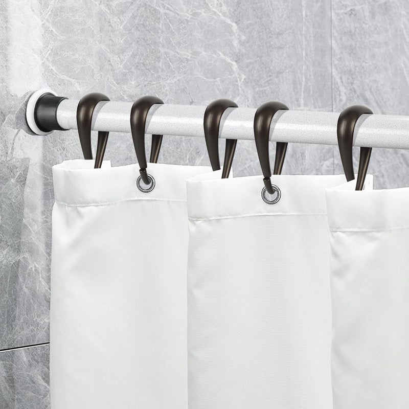 Topspring Bronze Plastic Shower Curtain Hooks Rings - 12 Pcs Drop Shaped Bronze Shower Hooks for Curtain Bathroom Shower Rod - Image 5