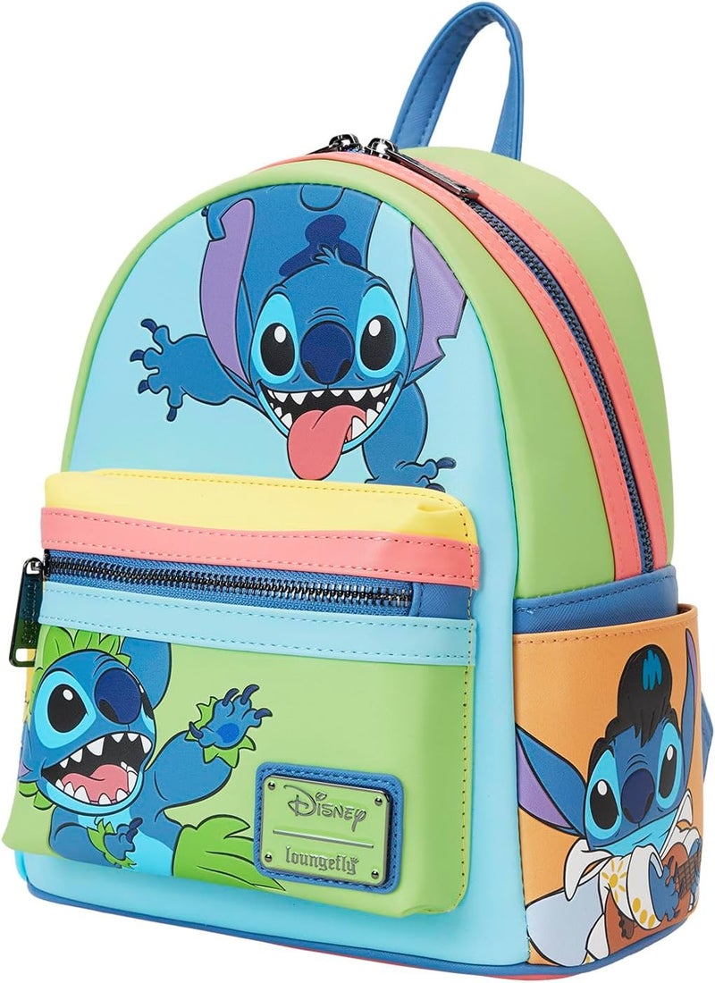 Loungefly حقيبة ظهر صغيرة مزدوجة الحزام من لونج فلاي ديزني ستش بلون كتلة - Image 2