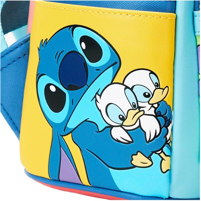 Loungefly حقيبة ظهر صغيرة مزدوجة الحزام من لونج فلاي ديزني ستش بلون كتلة - Image 5