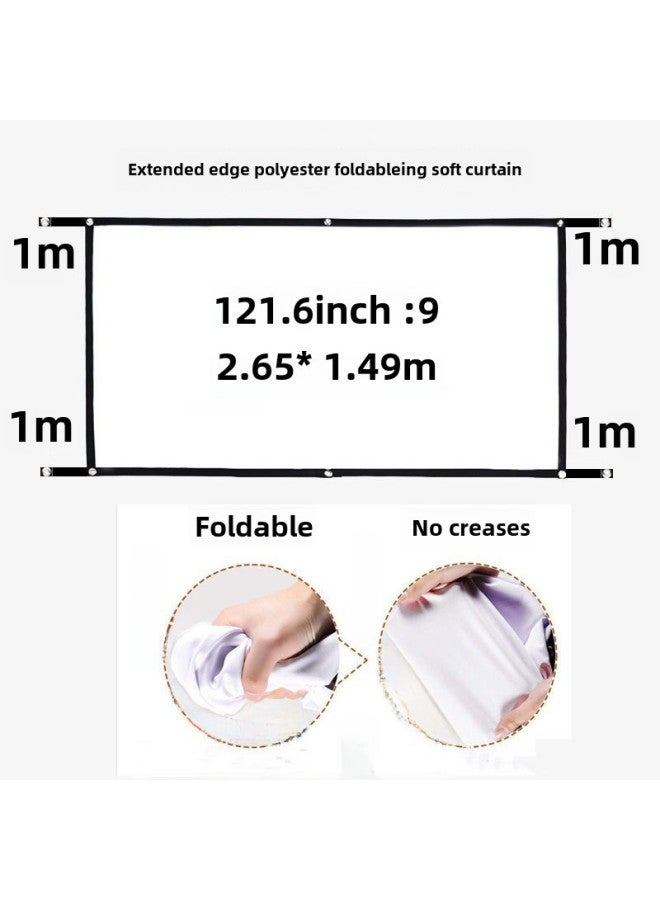 Neutral Xinyou Polyester Folding Portable Simple Soft Screen 100-inch 120-inch Projector Screen Outdoor Film Screen - Image 1