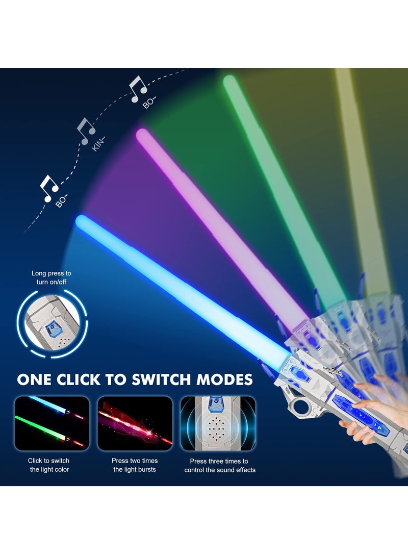 Cool Baby Style - COOLBABY Kids Light-Up Lightsaber RGB 7 Colors Replaceable 3 Modes FX Sounds Expandable Lightsaber Set for Metroid Warriors - Image 1