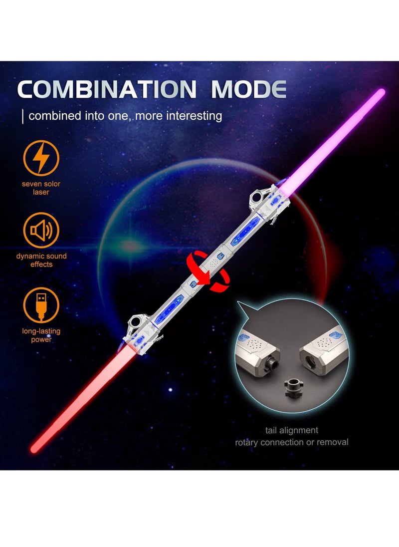 Cool Baby Style - COOLBABY Kids Light-Up Lightsaber RGB 7 Colors Replaceable 3 Modes FX Sounds Expandable Lightsaber Set for Metroid Warriors - Image 1