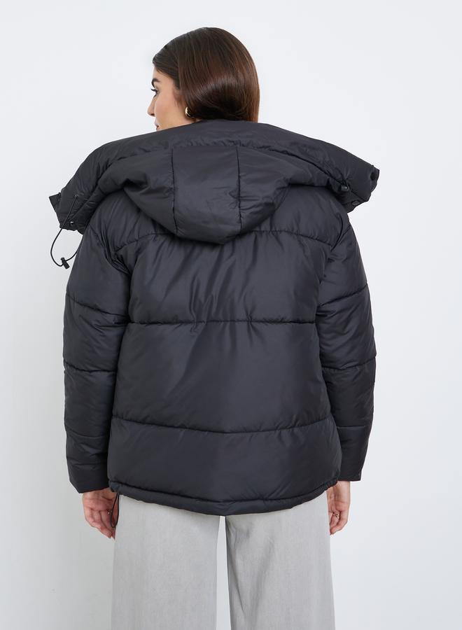 Styli Women Black Regular Fit Regular Length Padded Jacket - Image 5