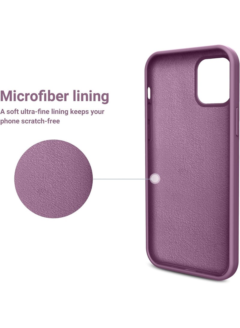 Compatible with iPhone 13 Pro Max Case 6.7 Inch Slim Liquid Silicone 4 Layers Soft Gel Rubber Shockproof Protective Phone Case with Anti Scratch Microfiber Lining (Lavender Purple) - Image 5