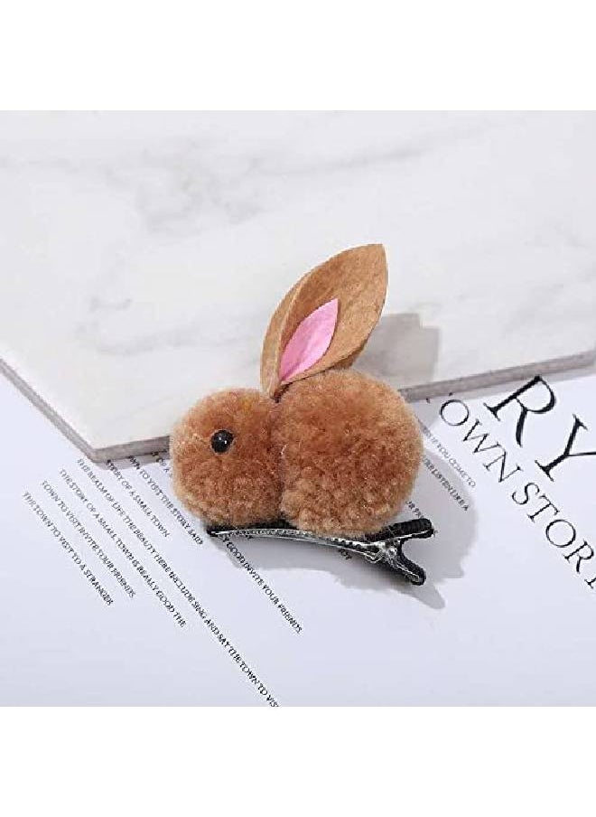 Queenland 10Pcs Stuffed Bunny Hair Clips For Girls Cute Hairpins Barrettes For Kids Teens Women Non Slip Hair Bobby Pins Hair Accessories For Baby Toddlers  - Image 5