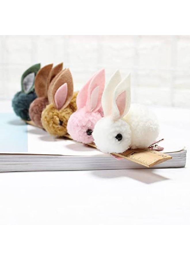 Queenland 10Pcs Stuffed Bunny Hair Clips For Girls Cute Hairpins Barrettes For Kids Teens Women Non Slip Hair Bobby Pins Hair Accessories For Baby Toddlers  - Image 3