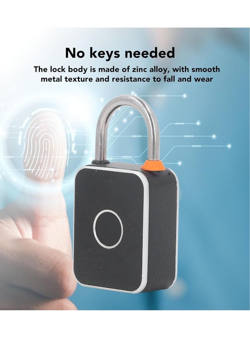 Captaintech Fingerprint Padlock Dual Unlocking Methods, Fingerprint Lock of Sturdy Aluminum Alloy, Durable Locker Lock Enhanced Security for Cabinets Fitness Facilities Toolbox - Image 2