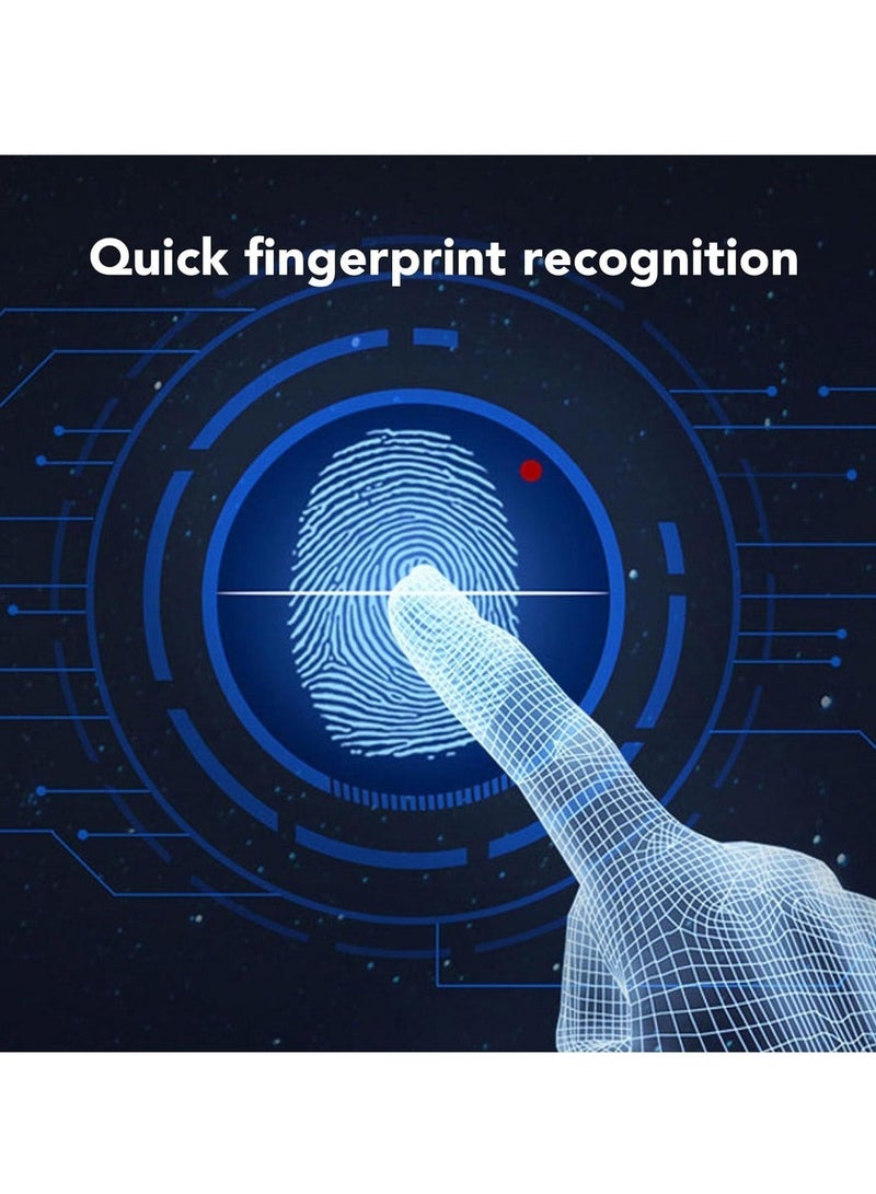 Captaintech Fingerprint Padlock Dual Unlocking Methods, Fingerprint Lock of Sturdy Aluminum Alloy, Durable Locker Lock Enhanced Security for Cabinets Fitness Facilities Toolbox - Image 3