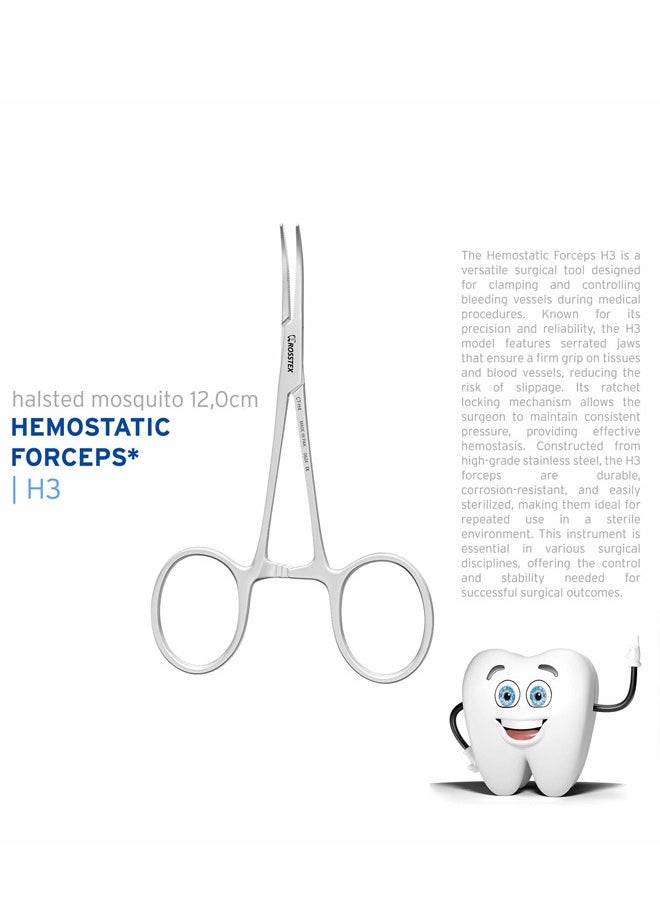 Crosstex Dental Instruments Hemostatic Forceps Halsted Mosquito 12cm Curved 