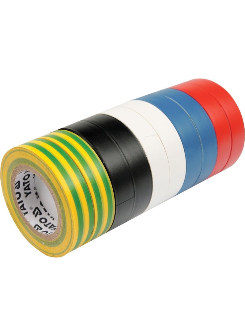 Yato YATO Insulation Tape 10pcs/set 19mmx10M Assorted colors YT-8173 