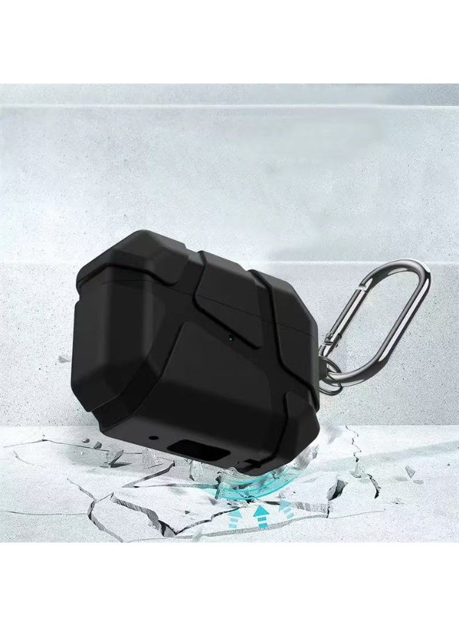 دكينج للحافظة الخاصة بـ AirPods Pro 3، تأتي مع مجموعة قلم تنظيف، غلاف أذن ناعم، مقاومة للصدمات وغير قابلة للانزلاق، حماية كاملة، تشمل مجموعة قلم تنظيف (باللون الأسود) - Image 4