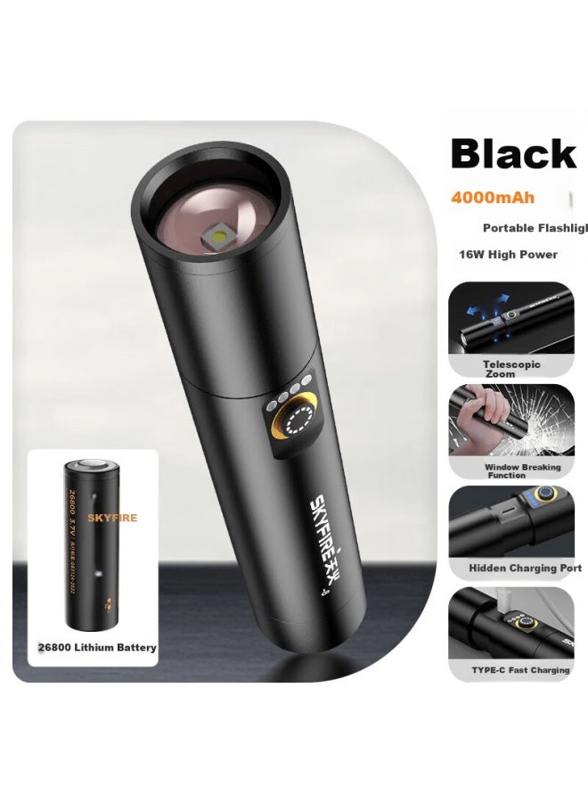 SkyFire Tianhuo Black Dragon Flashlight 200000 Lumen Penetrating Cannon Super Bright Long-range Ultra-long Battery Life Outdoor Mountaineering Special - Image 1