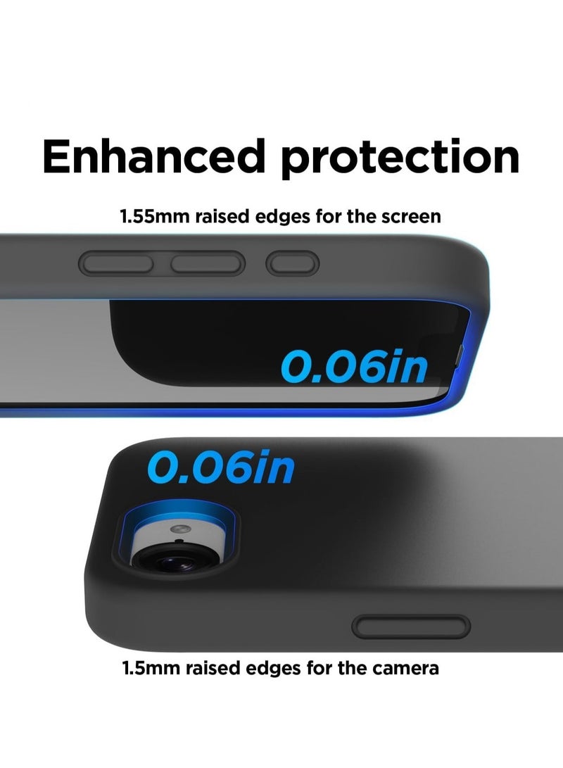 BORTONY iPhone 16e Case Cover Premium Silicone with Soft Microfiber Lining Anti-Scratch Shockproof Protective Phone Cover for iPhone 16e 6.1-inch - Image 4