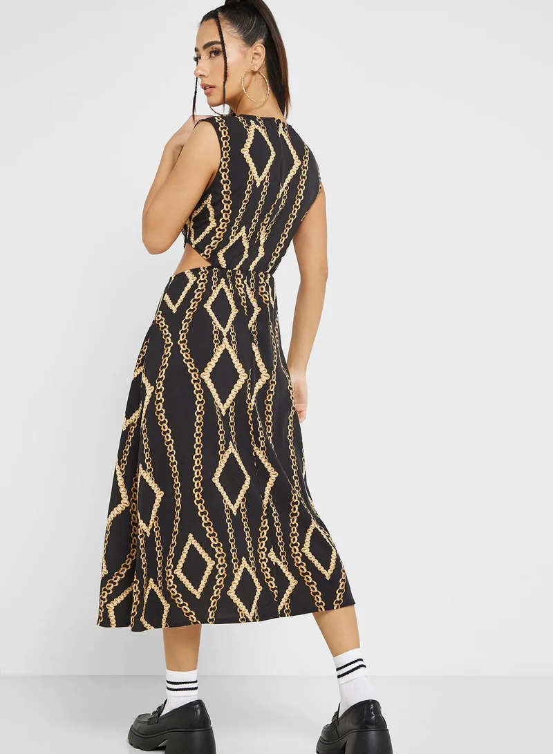 Urban Minx Urban Minx Cutout Detail Fit & Flare Dress