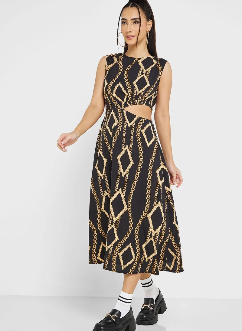 Urban Minx Urban Minx Cutout Detail Fit & Flare Dress
